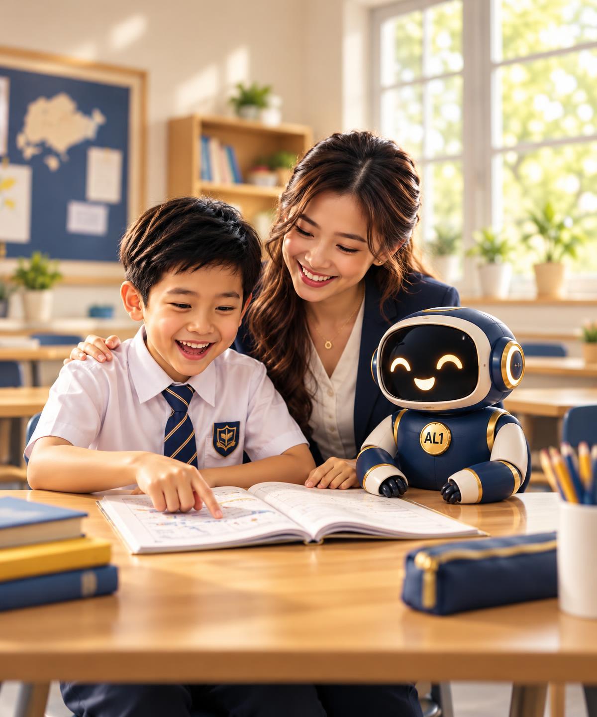 Primary school student studying for PSLE